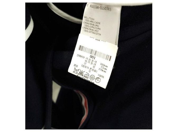 Thom Browne Single Breasted Three Stripe Wool Coat - view 6