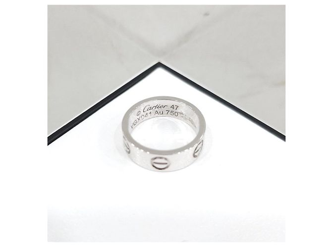 Cartier Anello Classic Love Band Ring White Gold Size - vista 11