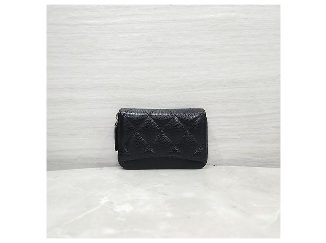 Chanel Tarjetero con cremallera Classic Caviar con chip - vista 12