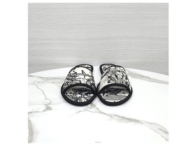Dior Pantofole in cotone ricamate Zodiac - vista 2