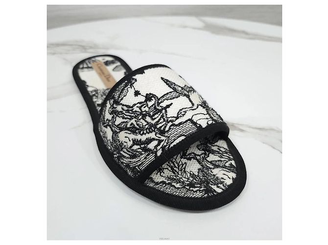 Dior Pantofole in cotone ricamate Zodiac - vista 5