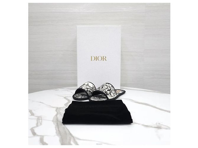 Dior Pantofole in cotone ricamate Zodiac - vista 7