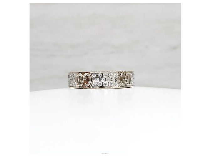 Gucci Icon Pavé Diamond White Gold Ring Größe - Ansicht 2