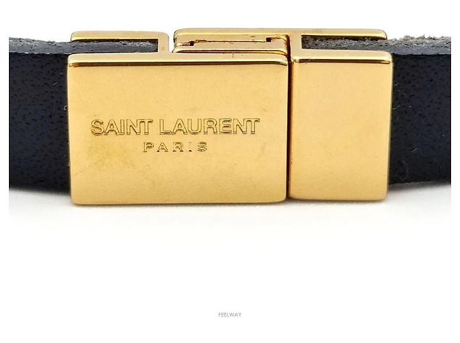 Autre Marque Bracciale in pelle SAINT LAURENT dorato - vista 3