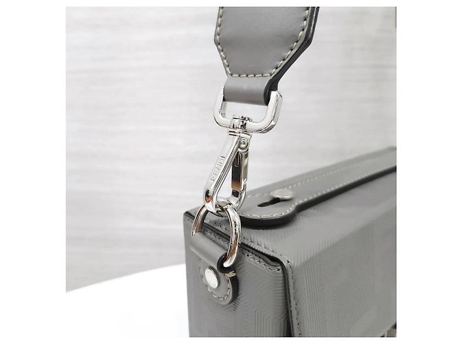 Fendi Borsa Baguette Soft Trunk in Jacquard Grigio - vista 4