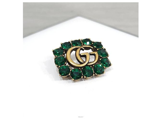 Spilla Gucci Crystal Decor Marrone - vista 4