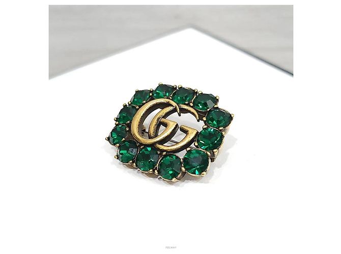 Spilla Gucci Crystal Decor Marrone - vista 5