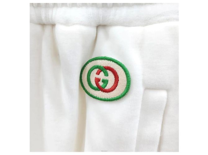 Gucci Pantaloni track in cotone White Chevron Web Three Stripe - vista 3