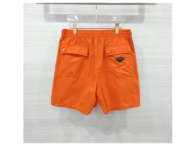 Prada Orange Triangle Logo Nylon Shorts - view 2