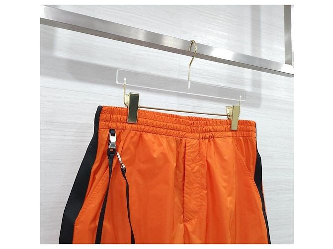 Prada Orange Triangle Logo Nylon Shorts - view 3