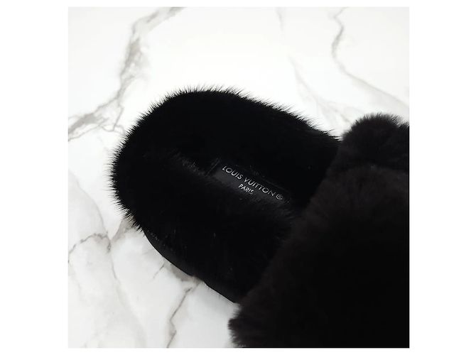 Louis Vuitton Pantofole Mule Comfort in Visone Nero - vista 7