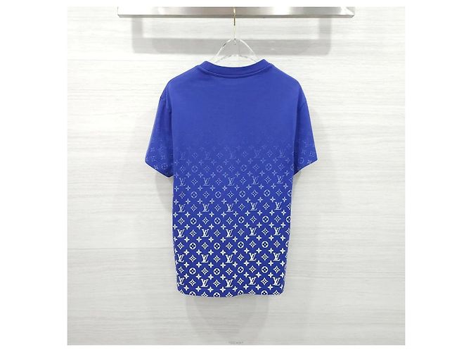 Louis Vuitton Baumwoll-T-Shirt mit blauem Gradienten-Monogramm - Ansicht 2