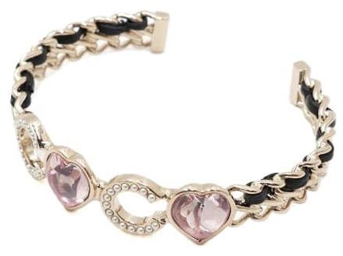 Chanel Bracciale Logo COCO Dorato con Cuore di Cristallo da Donna - vista 2