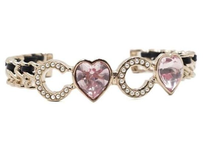 Chanel Bracciale Logo COCO Dorato con Cuore di Cristallo da Donna - vista 3
