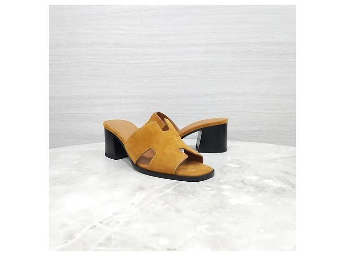Hermès Sandali pantofole in camoscio - vista 3