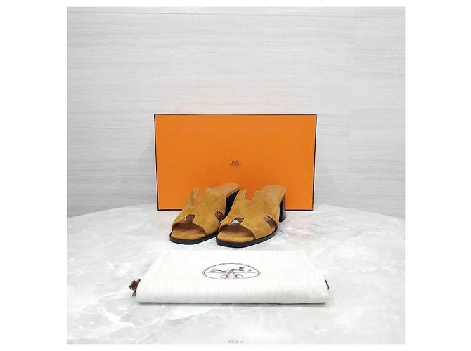 Hermès Sandali pantofole in camoscio - vista 8