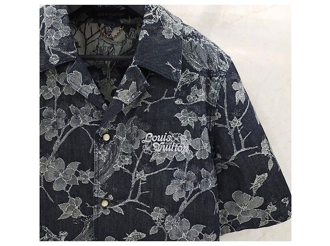 Louis Vuitton Camicia a maniche corte in denim jacquard - view 4