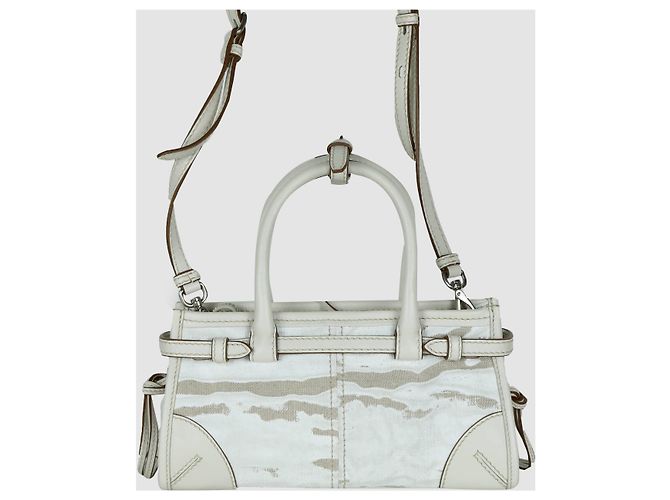 Prada Sac Bonnie Tote imprimé en lin et bandoulière - vue 3