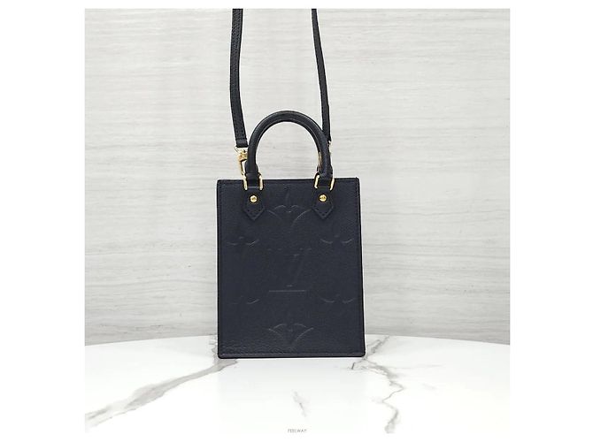 Louis Vuitton Monogram Empreinte Petit Sac Plat Tote Cross Black - vista 3
