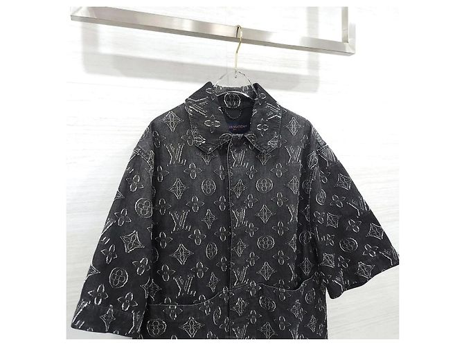 Louis Vuitton Kurzärmeliges Chambray-Hemd mit Monogramm - Ansicht 3