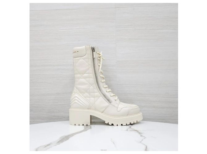 Dior Botines White Quilted Calfskin - vista 4