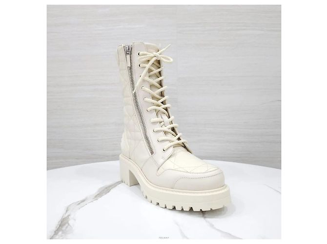 Dior Botines White Quilted Calfskin - vista 5