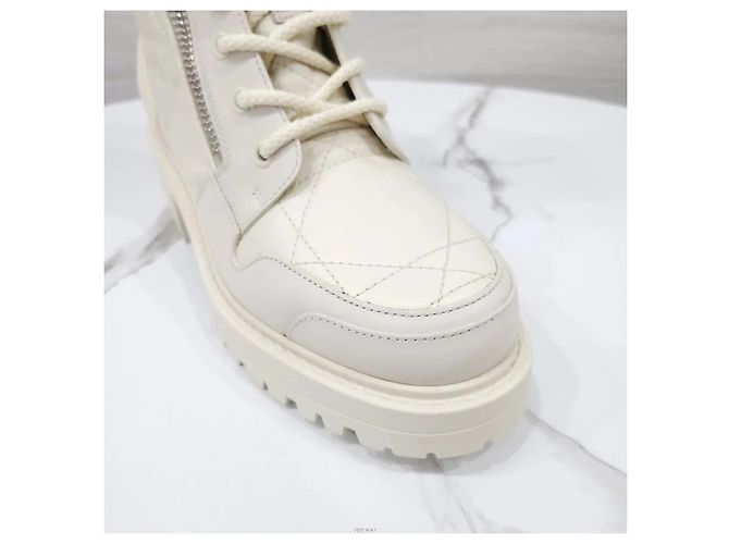 Dior Botines White Quilted Calfskin - vista 6
