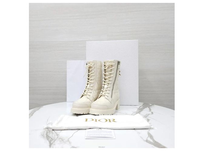 Dior Botines White Quilted Calfskin - vista 9