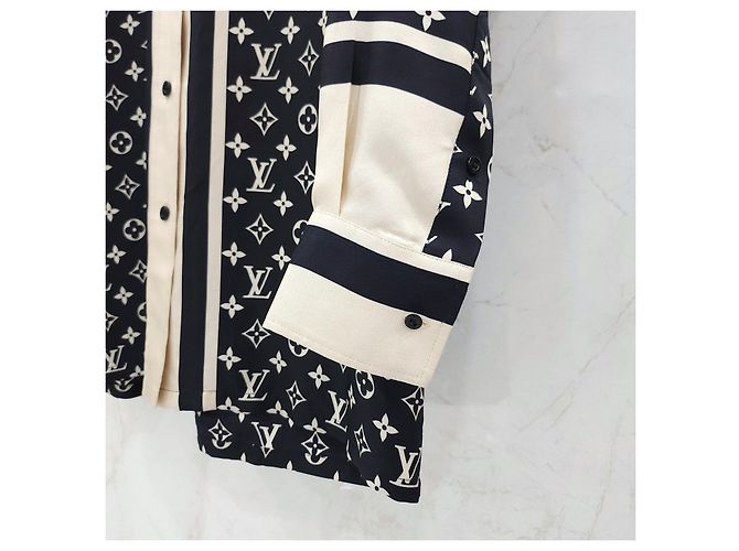 Louis Vuitton Blusa camicia in seta monogram - vista 11