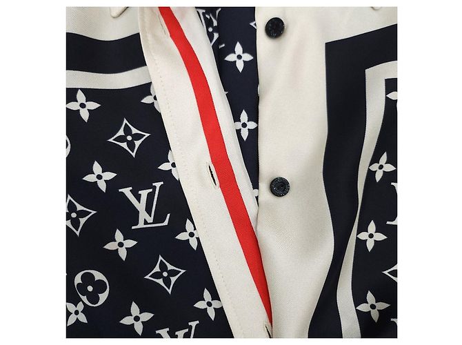 Louis Vuitton Blusa camicia in seta monogram - vista 13