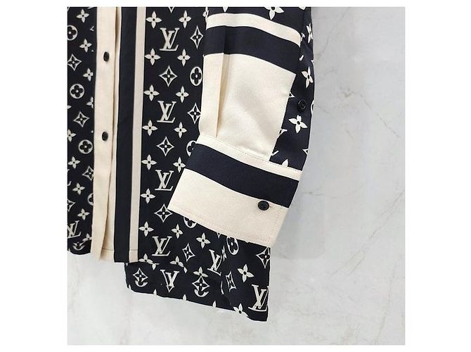 Louis Vuitton Blusa camicia in seta monogram - vista 4