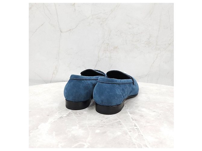 Hermès Mocassini Paris Blue Silver - vista 14