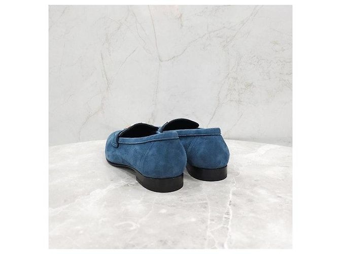 Hermès Mocassini Paris Blue Silver - vista 4