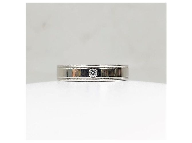 Tiffany & Co Diamond Together Double Milgrain Band Ring aus Platin - Ansicht 7
