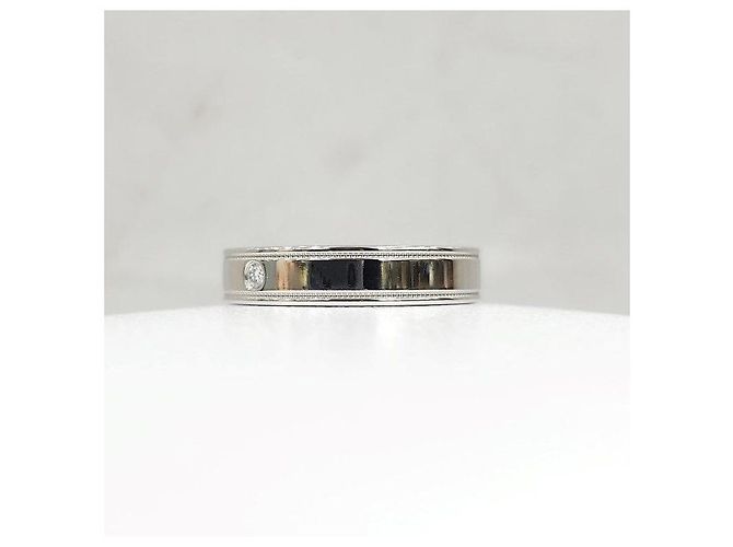 Tiffany & Co Diamond Together Double Milgrain Band Ring aus Platin - Ansicht 8