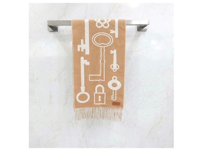 Hermès Sciarpa in Cashmere Camel Blanc - vista 2