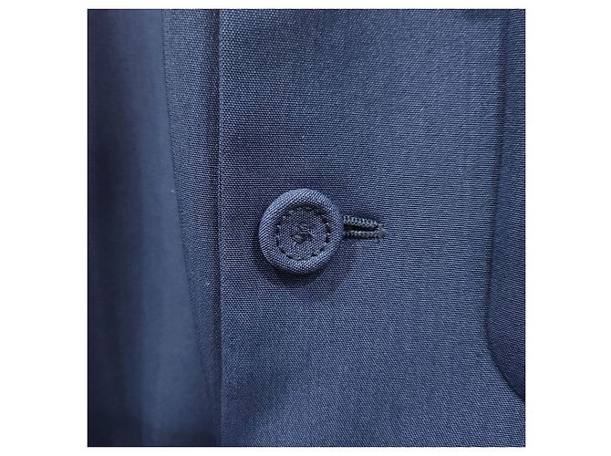 Dior Buckle Wool Blend Belted Jacket Navy - view 14