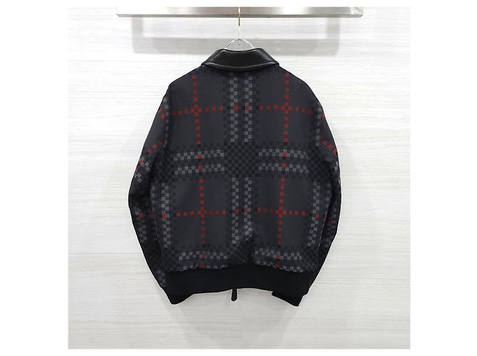 Burberry Pixel Check Wool Blend Leather Jacket - view 11