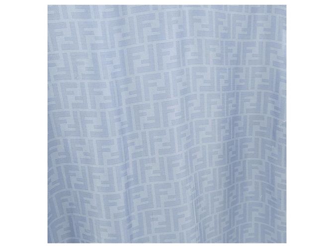 Fendi Hellblaues Seidenhemd mit Muster - Ansicht 8