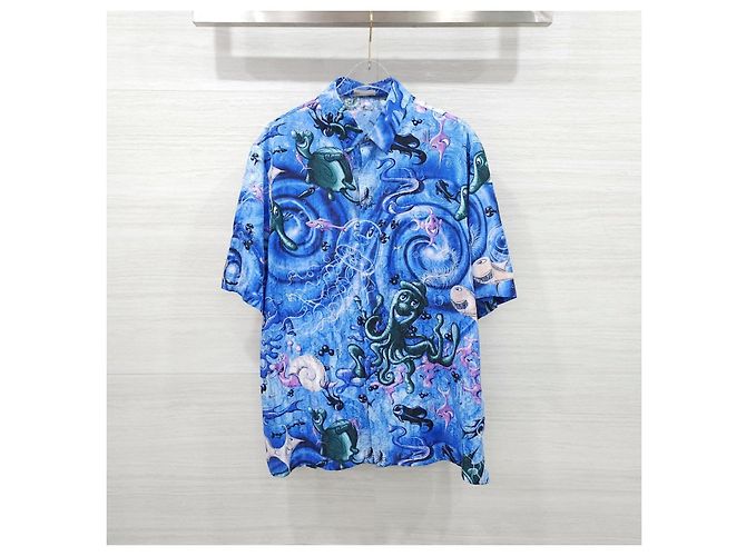 Dior Camicia in seta a maniche corte Kenny Scharf Oblique Sea Life - vista 9
