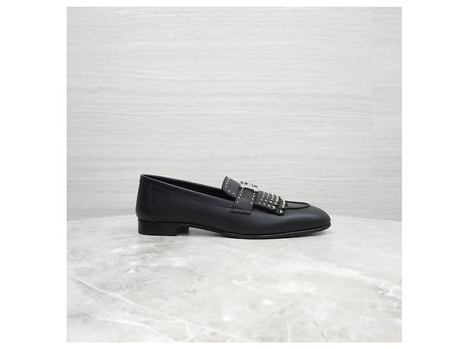 Hermès Mocassino Royal Borchie Black Silver - vista 11