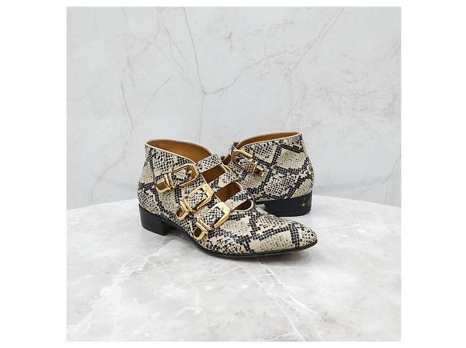Gucci Python Stiefeletten Grün Leder - Ansicht 11