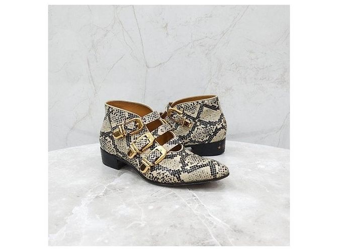 Gucci Python Stiefeletten Grün Leder - Ansicht 3