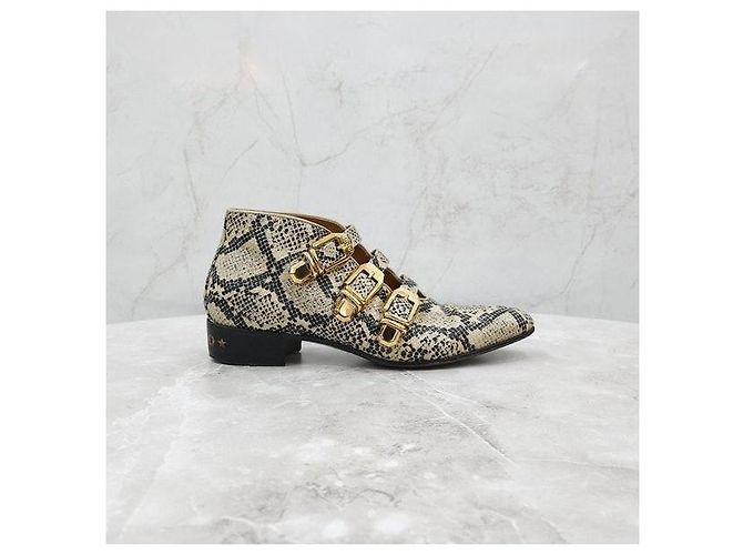 Gucci Python Stiefeletten Grün Leder - Ansicht 8