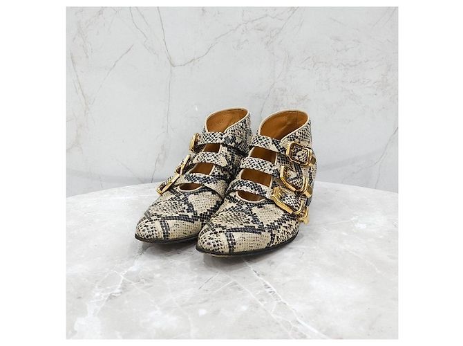 Gucci Python Stiefeletten Grün Leder - Ansicht 9