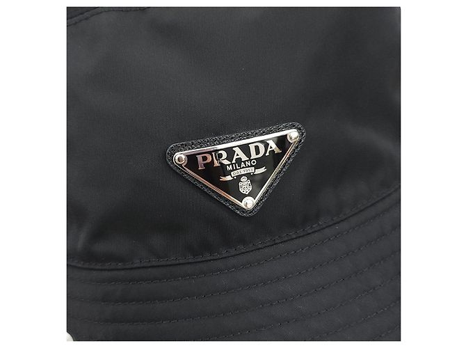 Cappello a secchiello Prada in nylon con logo Triangle verde - vista 12