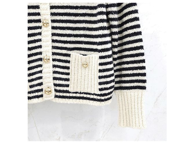 Dior Gestreifter Cardigan aus Leder - Ansicht 12