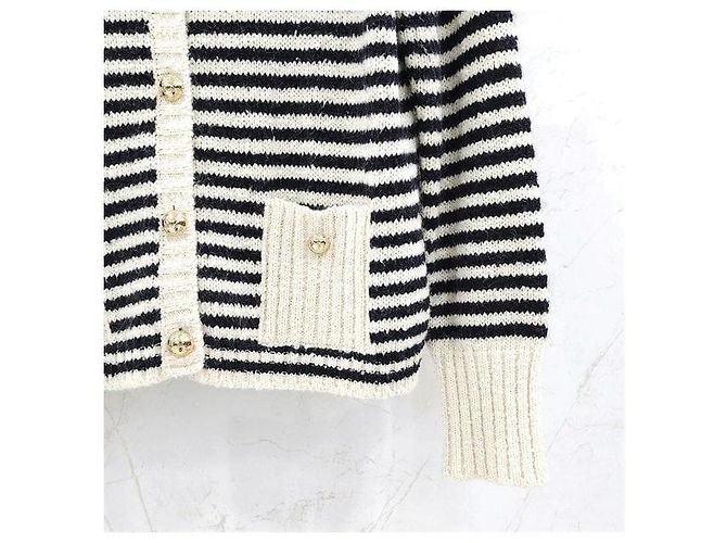 Dior Gestreifter Cardigan aus Leder - Ansicht 3