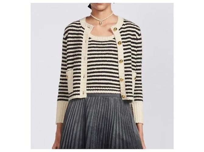 Dior Gestreifter Cardigan aus Leder - Ansicht 6
