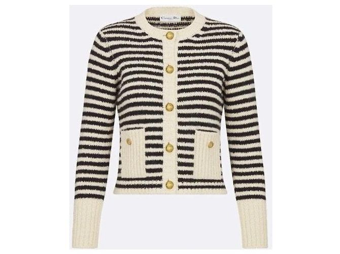 Dior Gestreifter Cardigan aus Leder - Ansicht 8